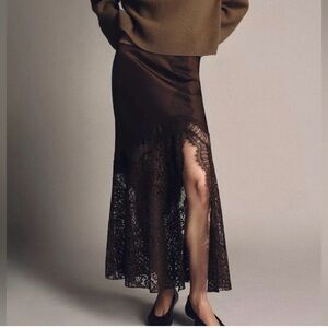 Zara satin effect lace skirt